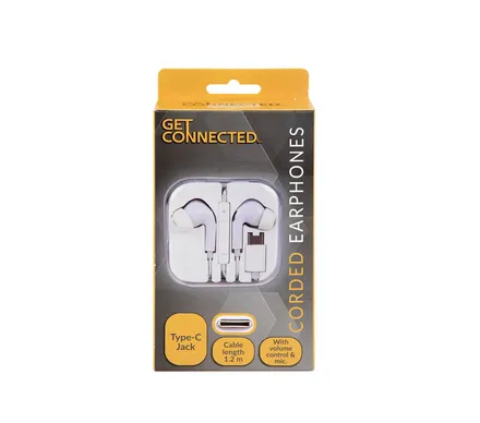 Corded Earphones With Mic, Type C Jack