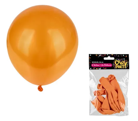 Orange Balloons, 6-Pack