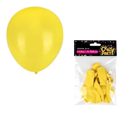 Yellow Balloons, 6-Pack