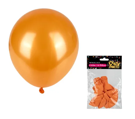 Metallic Orange Balloons, 6-Pack