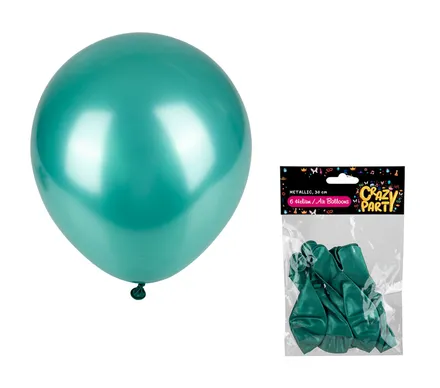Metallic Green Balloons, 6-Pack