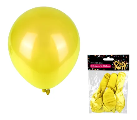 Metallic Yellow Balloons, 6-Pack