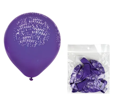 Purple Happy Birthday Balloon, 1-Piece