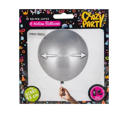 Silver 45cm Balloons, 6-Pack