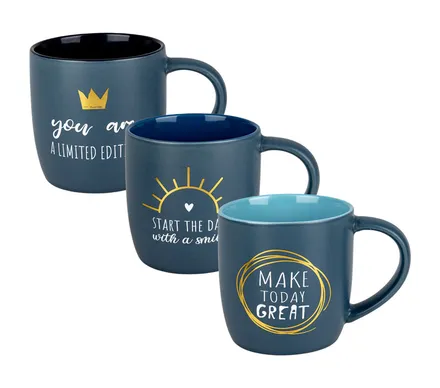 Two Tone Motivational Mug, Gold Embossed