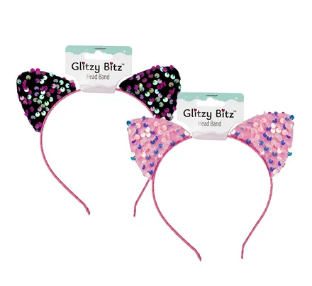 Sequin Cat Ear Design Alice Band
