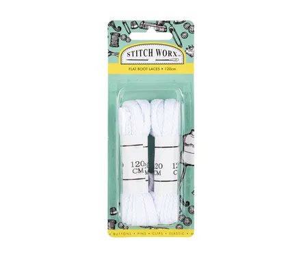 Flat Boot Laces 120cm, Assorted Colours