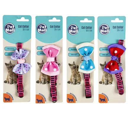 Cat Collar With Bell And Bow 30 X 1cm