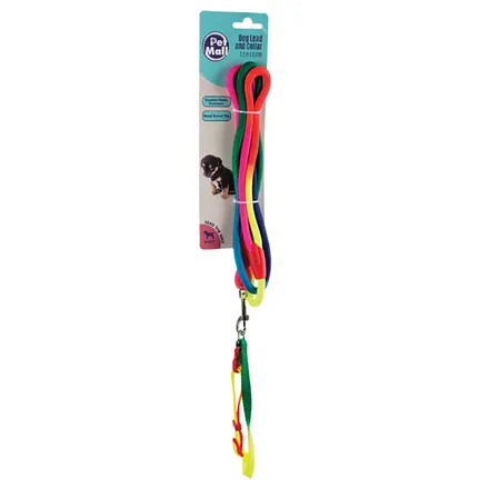 Dog Collar & Lead Set Nylon Rope 1.2m