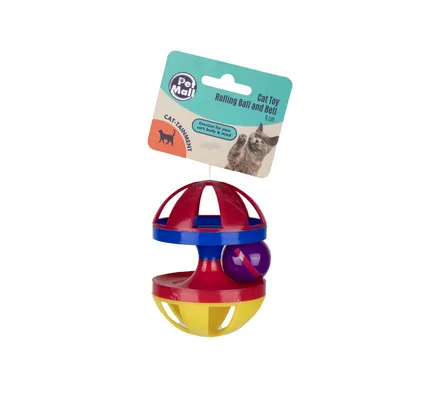 Pet Cat Toy Rolling Ball And Bell 9cm
