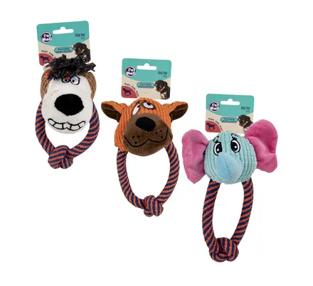 Dog Toy Plush With Rope 21cm