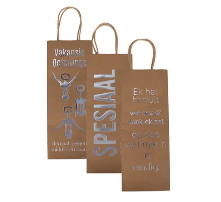 Paper Wine Bag With Afrikaans Wording