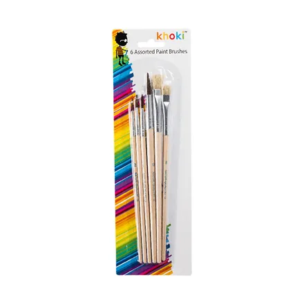 Student Paint Brushes, 6-Piece