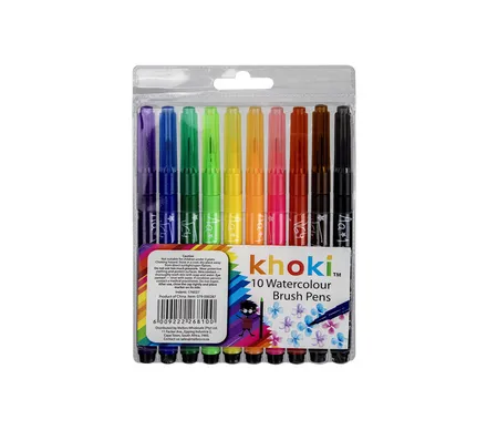 Brush Tip Water Color Pens, 10-Piece