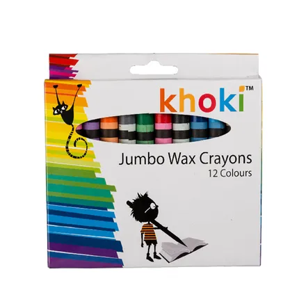 Jumbo Size Wax Crayons, 12 Colours