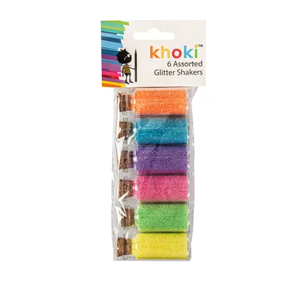 Glitter In Glass Shakers, 6-Piece