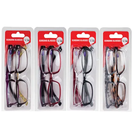 Reading Glasses +1.5 Twin Pack Assorted