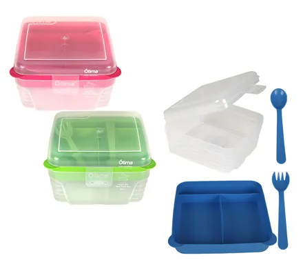 Lunch Box With Three Division Tray 900ml