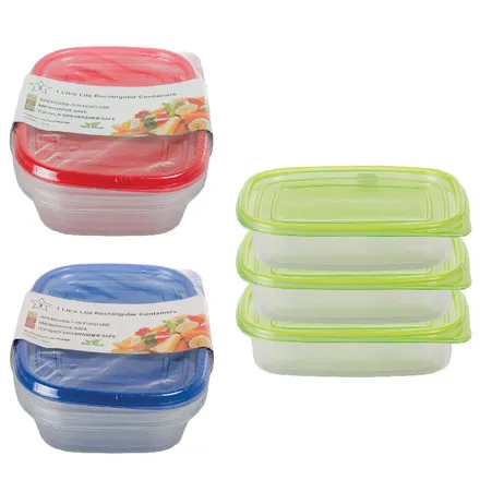 Food Storage Containers 1l, 3-Piece