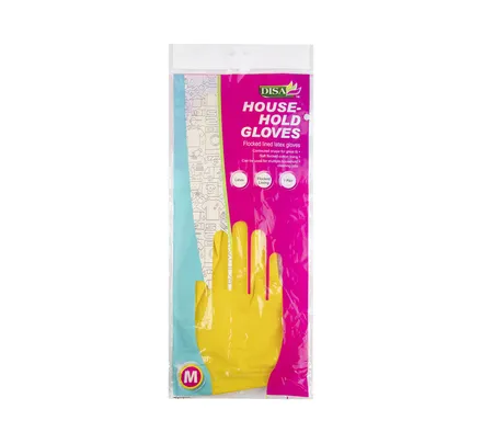 Gloves Household Lined Latex Medium