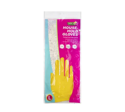 Gloves Household Lined Latex Large