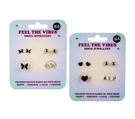 Kids Mood Set, 2 Rings, 2 Earing Sets