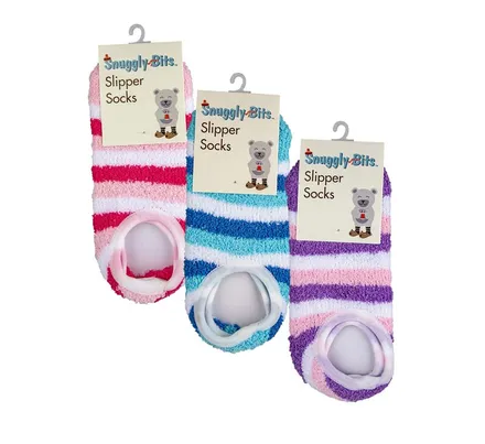 Indoor Ladies Stripe Rubber Grip Socks