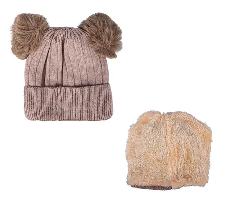 Kiddies Beanie With, Double Tassle, 16cm