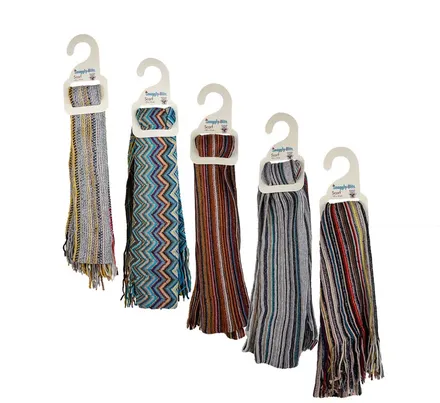 Knitted Stripe Scarf, 150 X 18cm