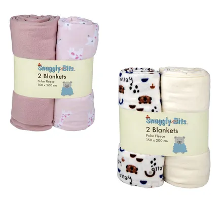 2-Pack Polar Fleece Blackets 150 X 200cm