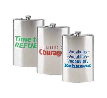 Giant, 27cm Hip Flask With Words, 1.8l