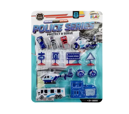 Police Vehicle Play Set, 13-Piece