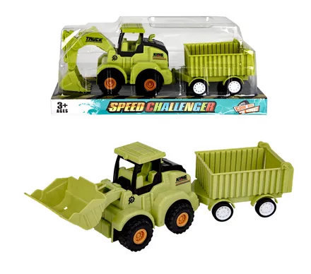 Construction Vehicle With Trailer, 24cm