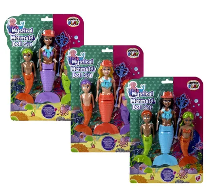 Mermaid Doll Set, 3-Piece