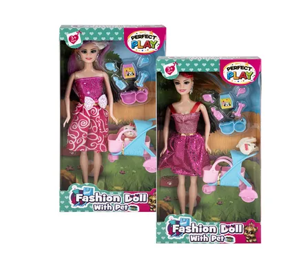 Fashion Doll With Pet, 29cm