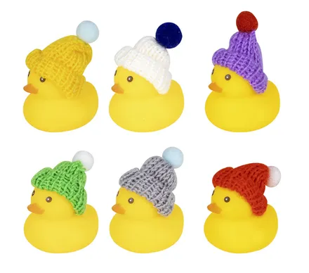 Vinyl Themed Duck 5.5cm, With Beanie