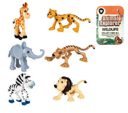 Cartoon Wild Animals, Height 6-9cm
