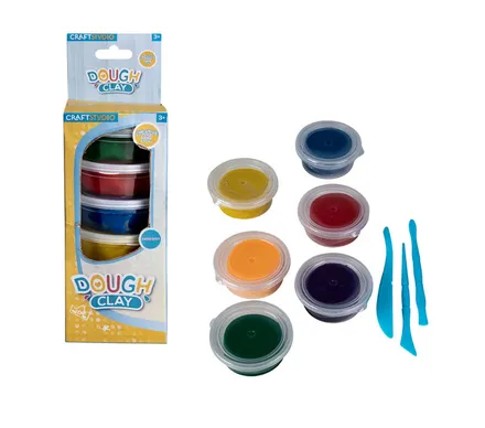 Play Dough In Tubs, 6-Piece