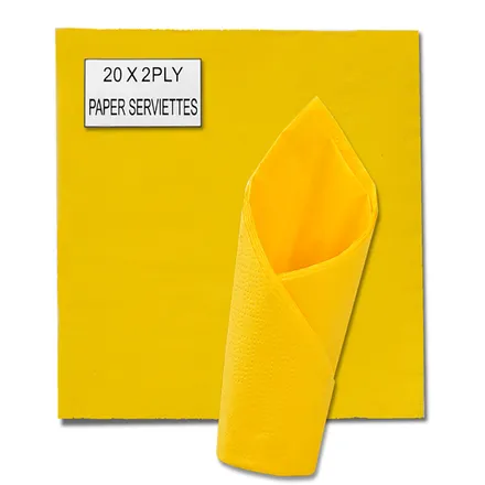 Serviettes 2ply 33cm 20pc Plain Yellow